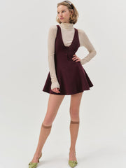 Selena Mini Dress Burgundy