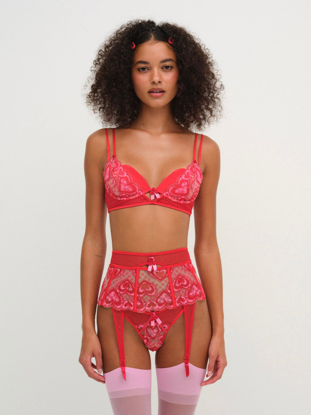 Heartbeat Garter Belt Red