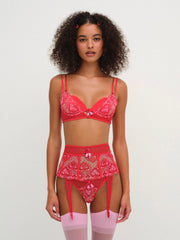 Heartbeat Garter Belt Red