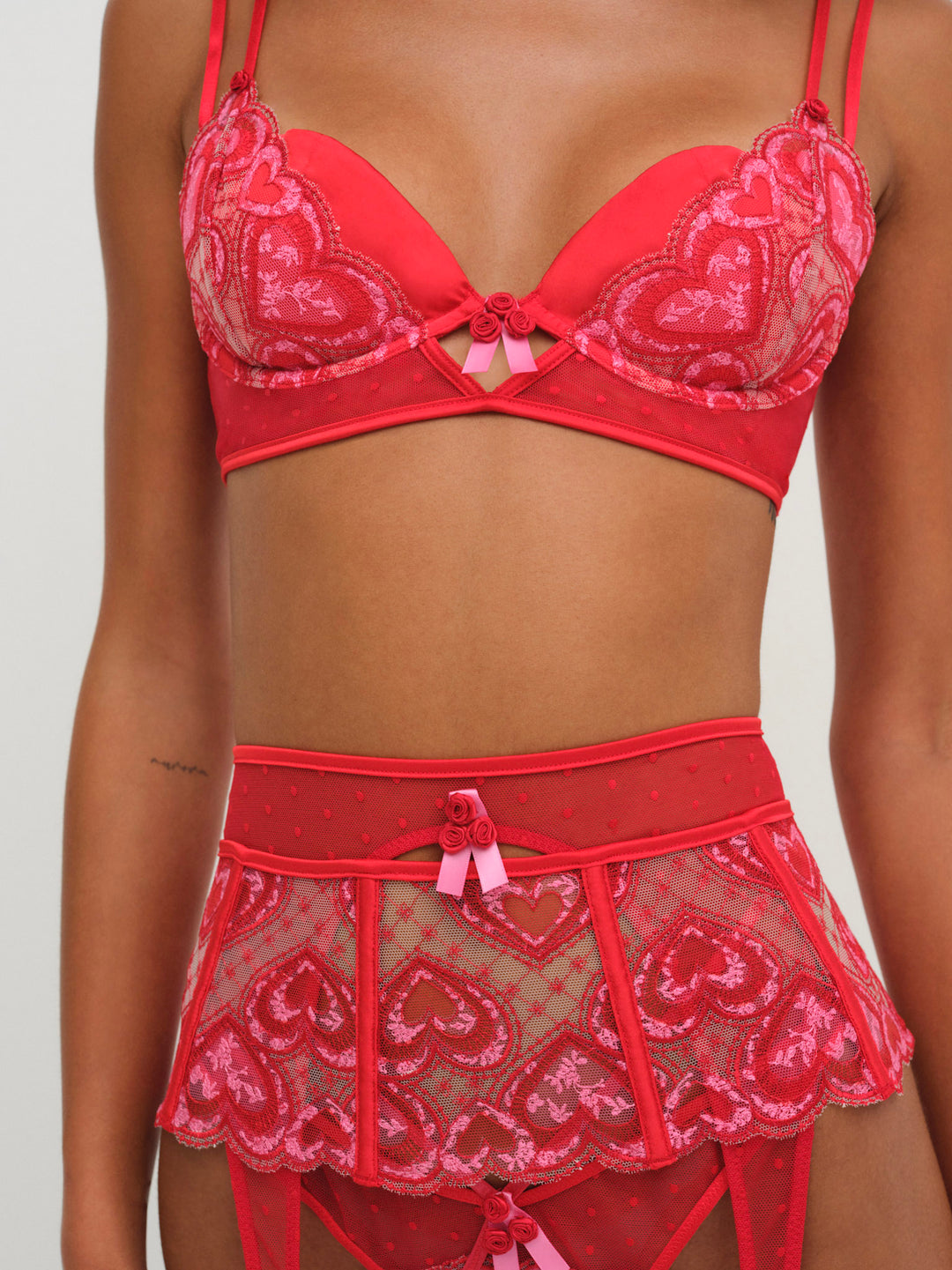 Heartbeat Garter Belt Red