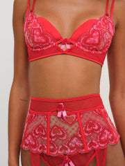 Heartbeat Garter Belt Red