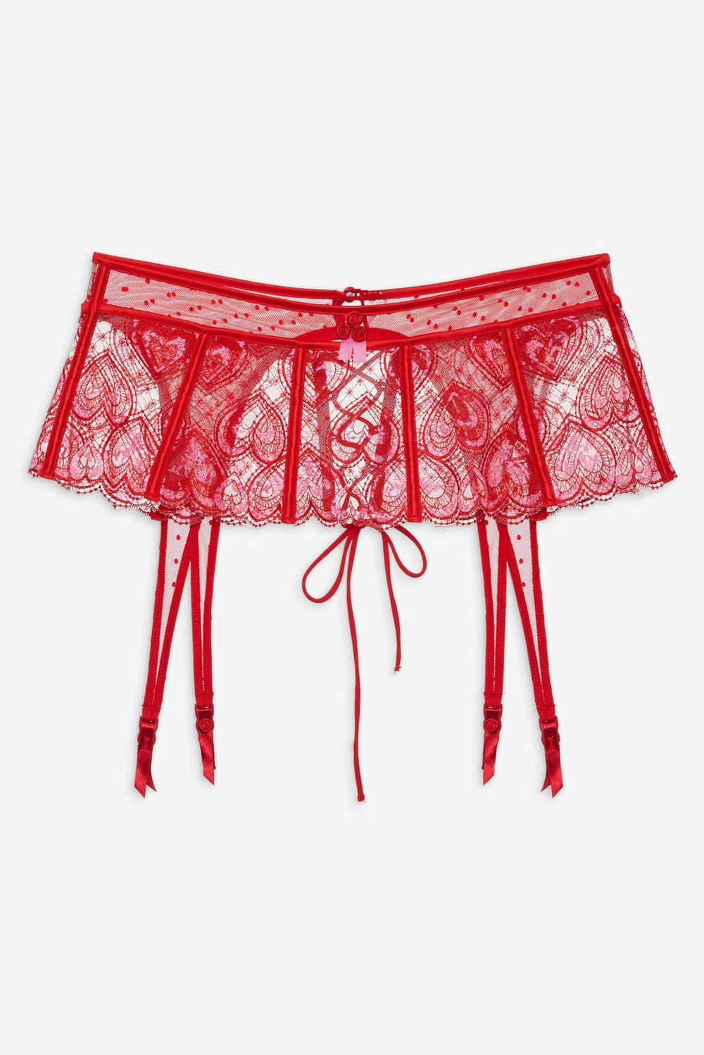 Heartbeat Garter Belt Red