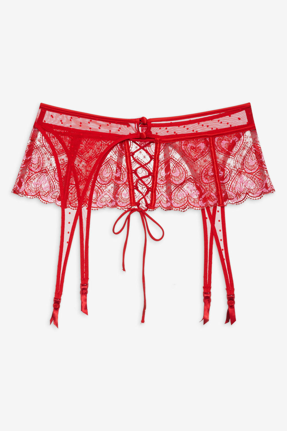 Heartbeat Garter Belt Red