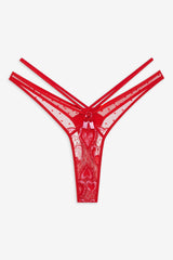 Heartbeat Lace Thong Panty Red