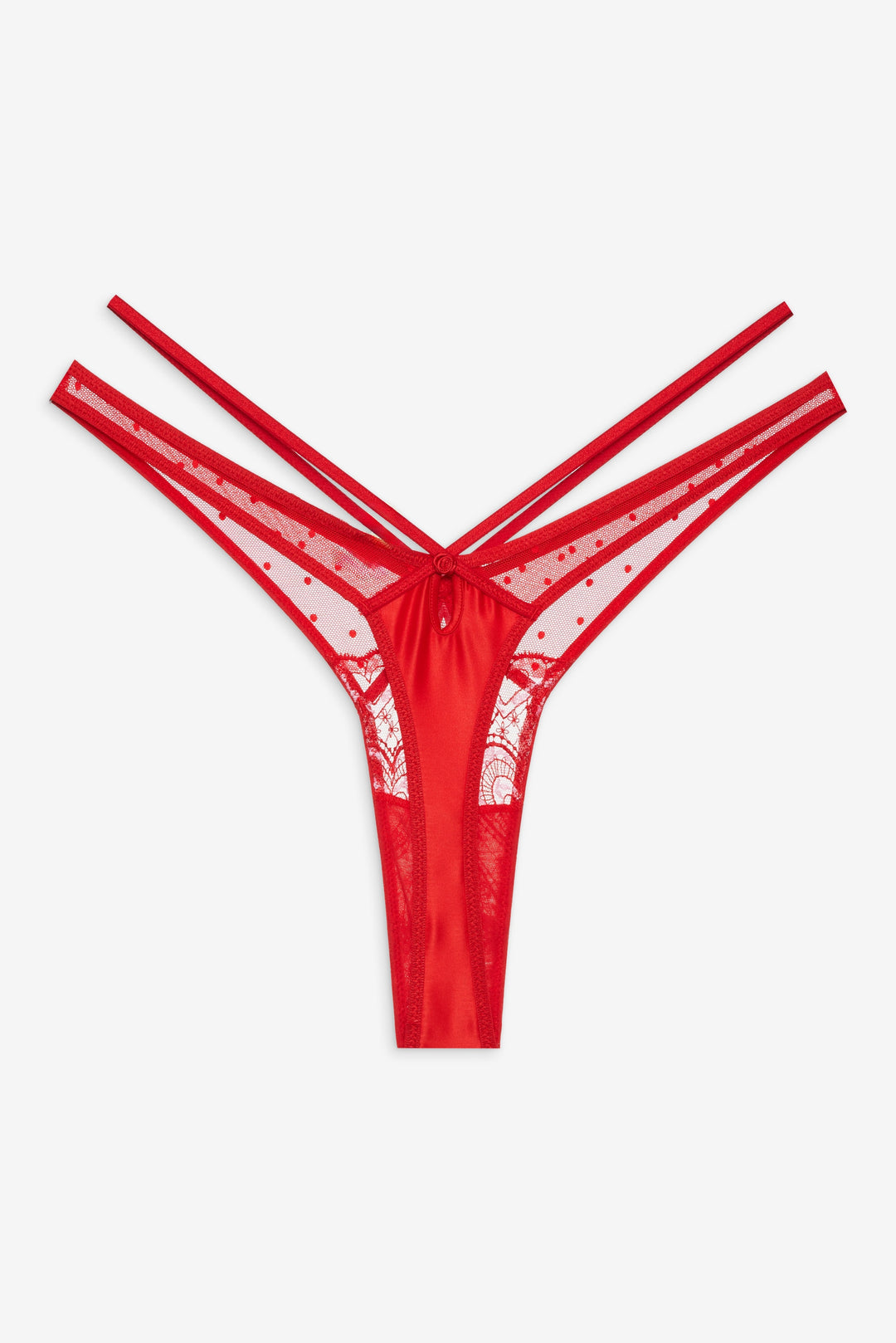 Heartbeat Lace Thong Panty Red