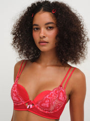 Heartbeat Underwire Bra Red