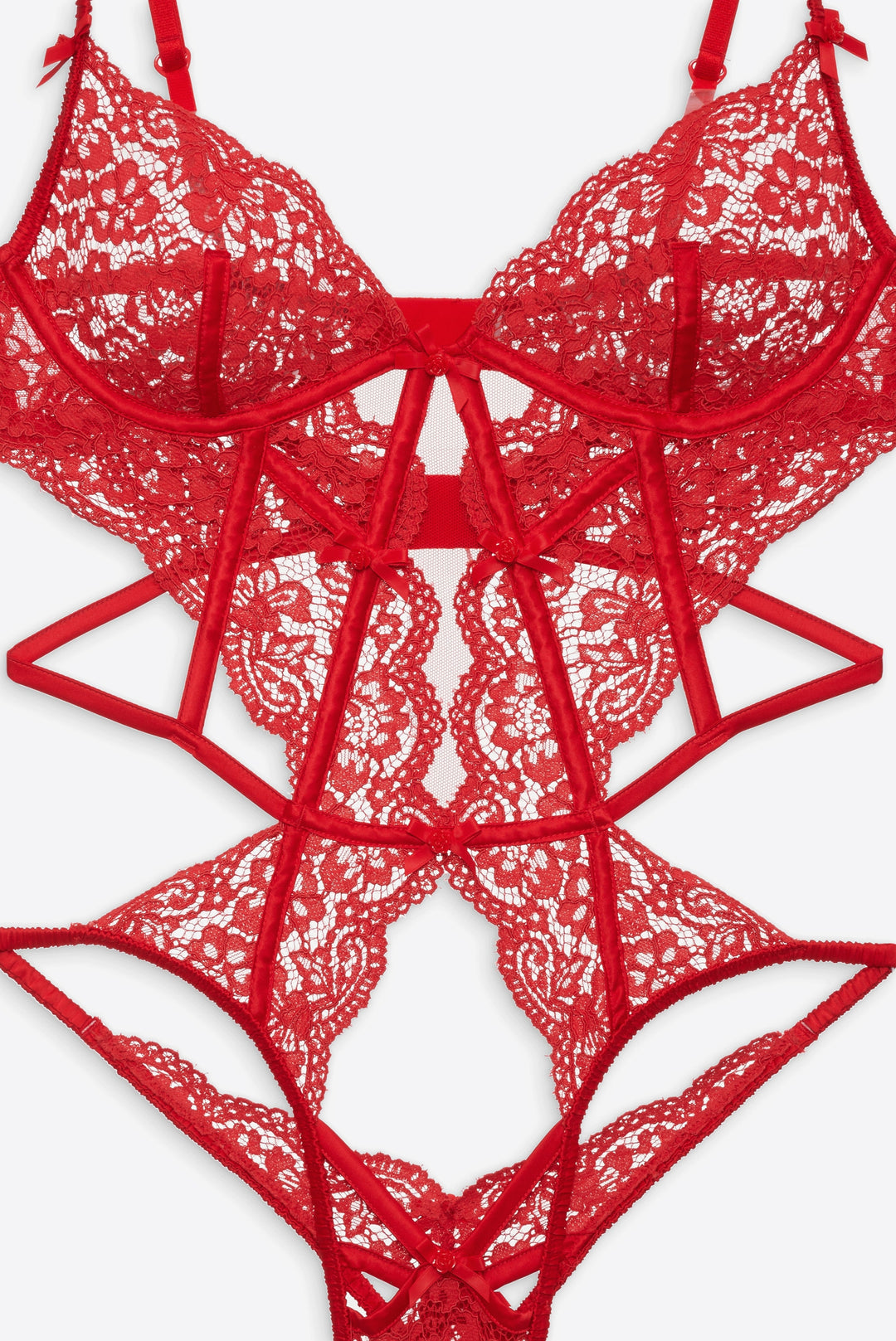 Creamsicle Lace Bodysuit Red