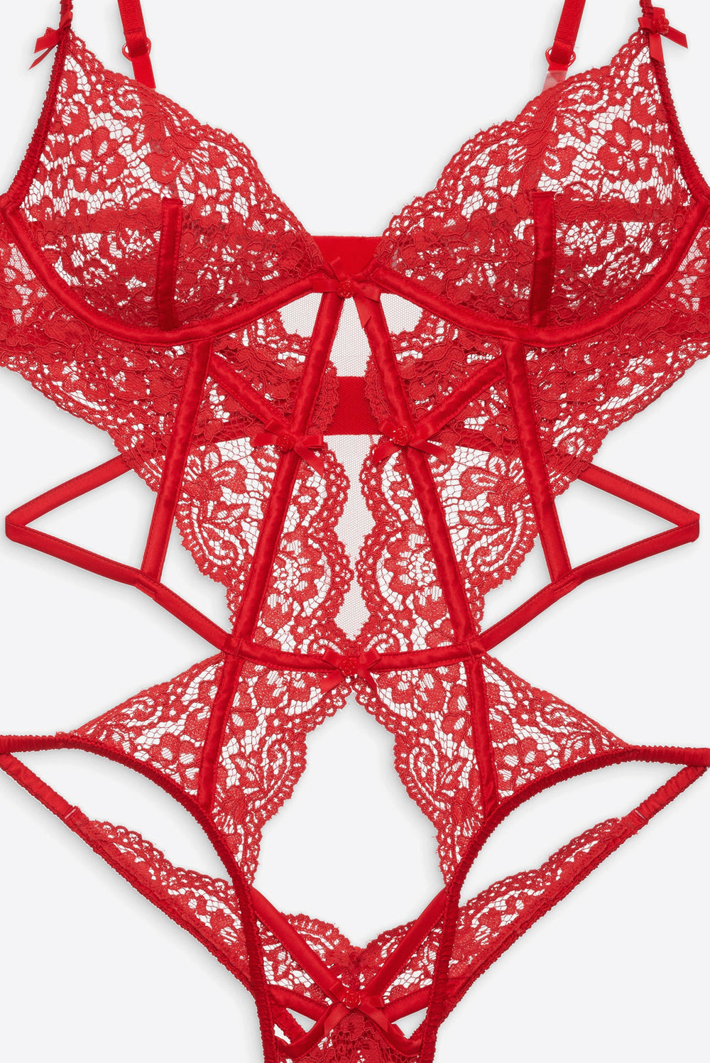 Creamsicle Lace Bodysuit Red