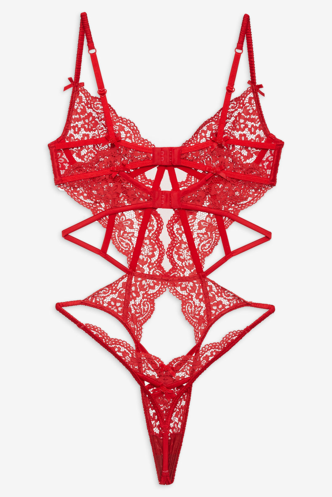 Creamsicle Lace Bodysuit Red