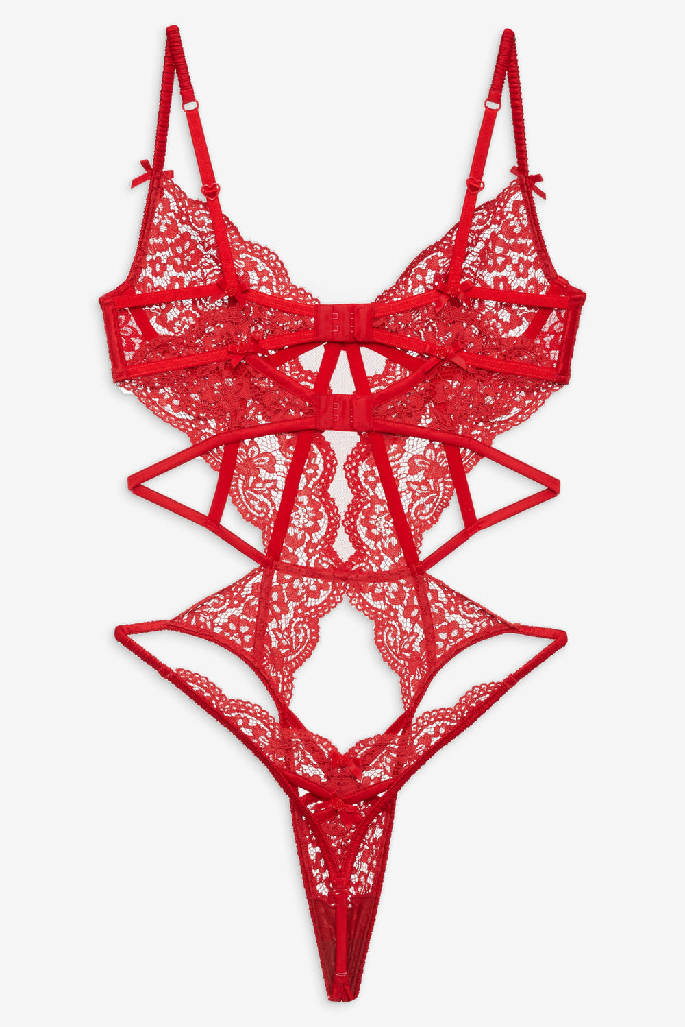Creamsicle Lace Bodysuit Red
