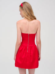 Lipstick Denim Mini Dress Red