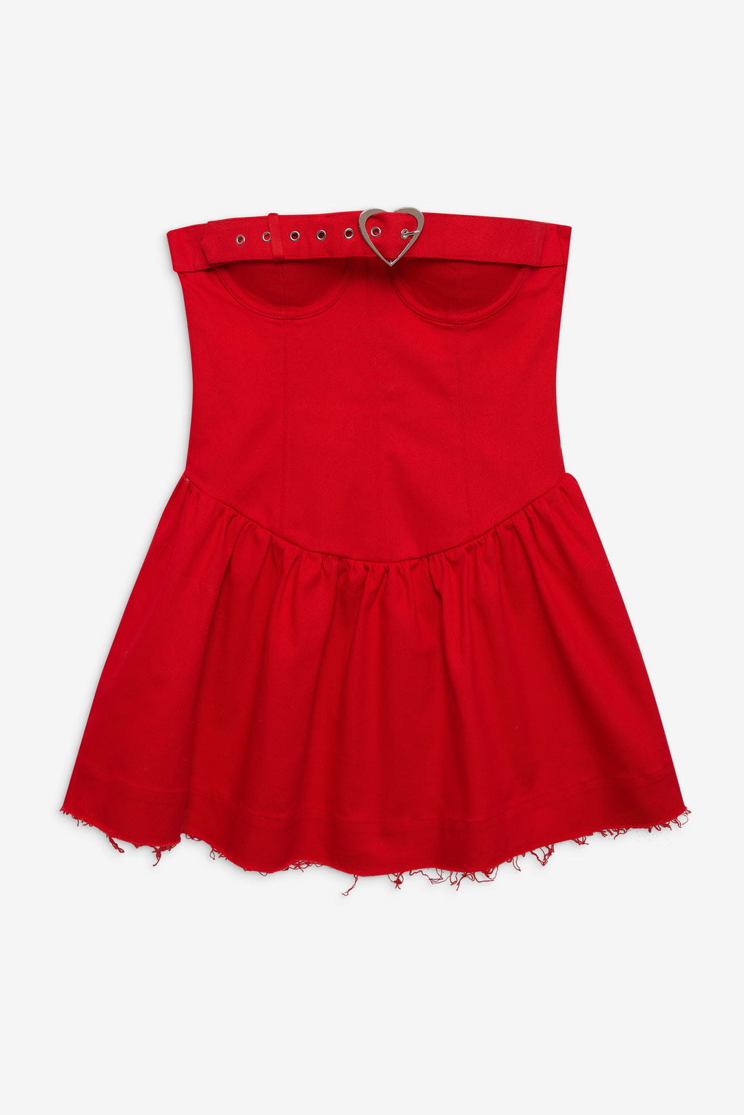Lipstick Denim Mini Dress Red