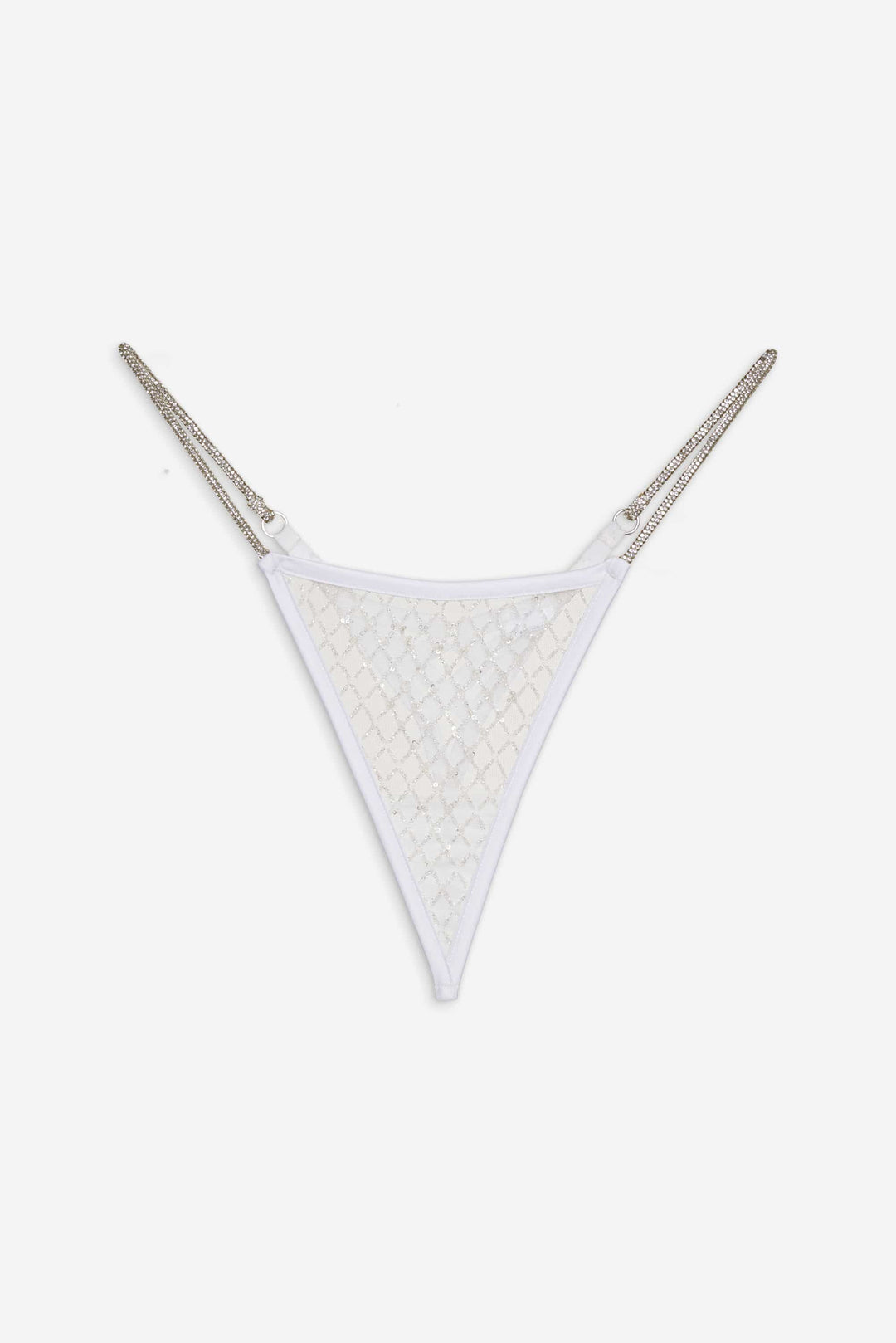 Glitter Thong Panty White