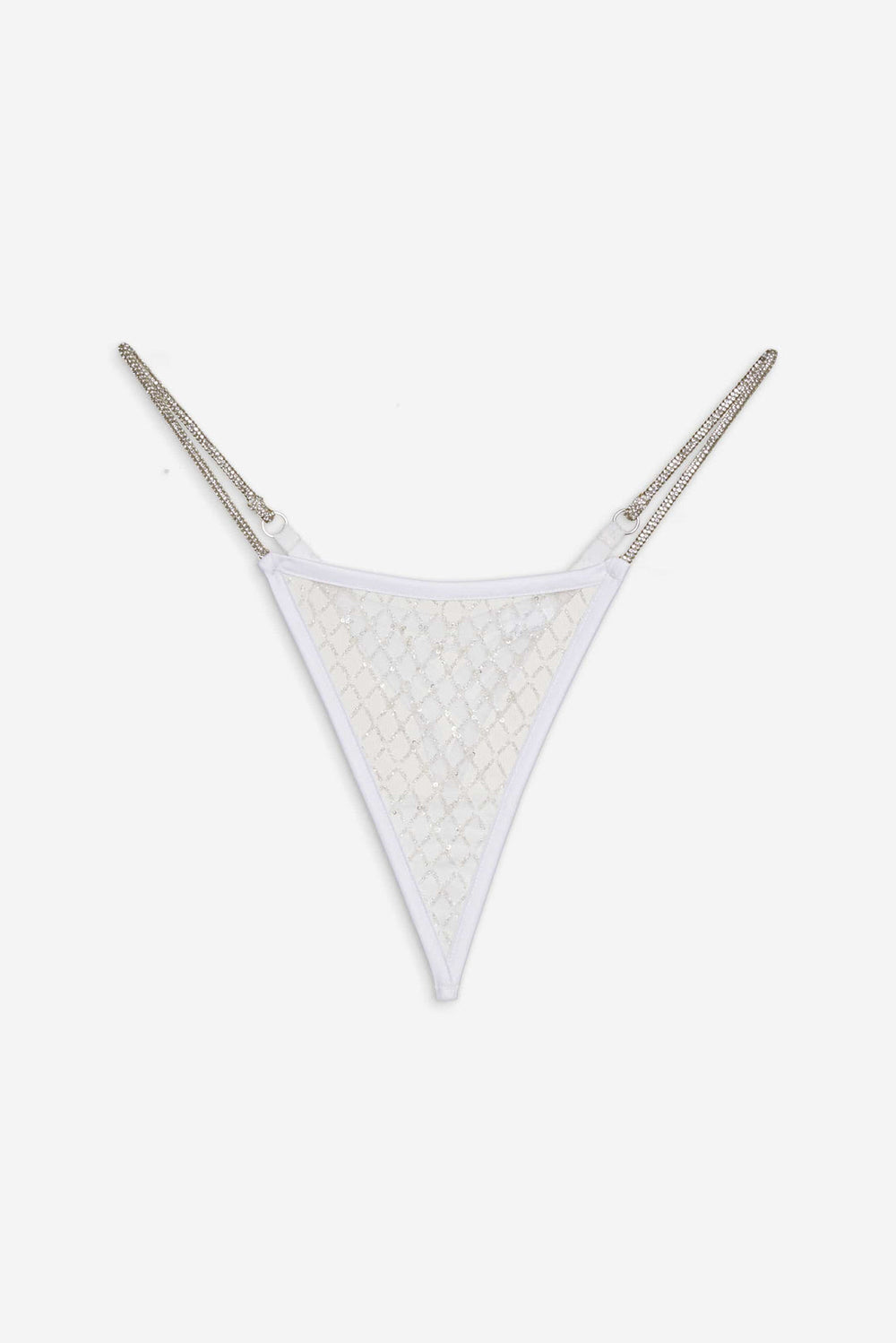 Glitter Thong Panty White
