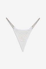 Glitter Thong Panty White
