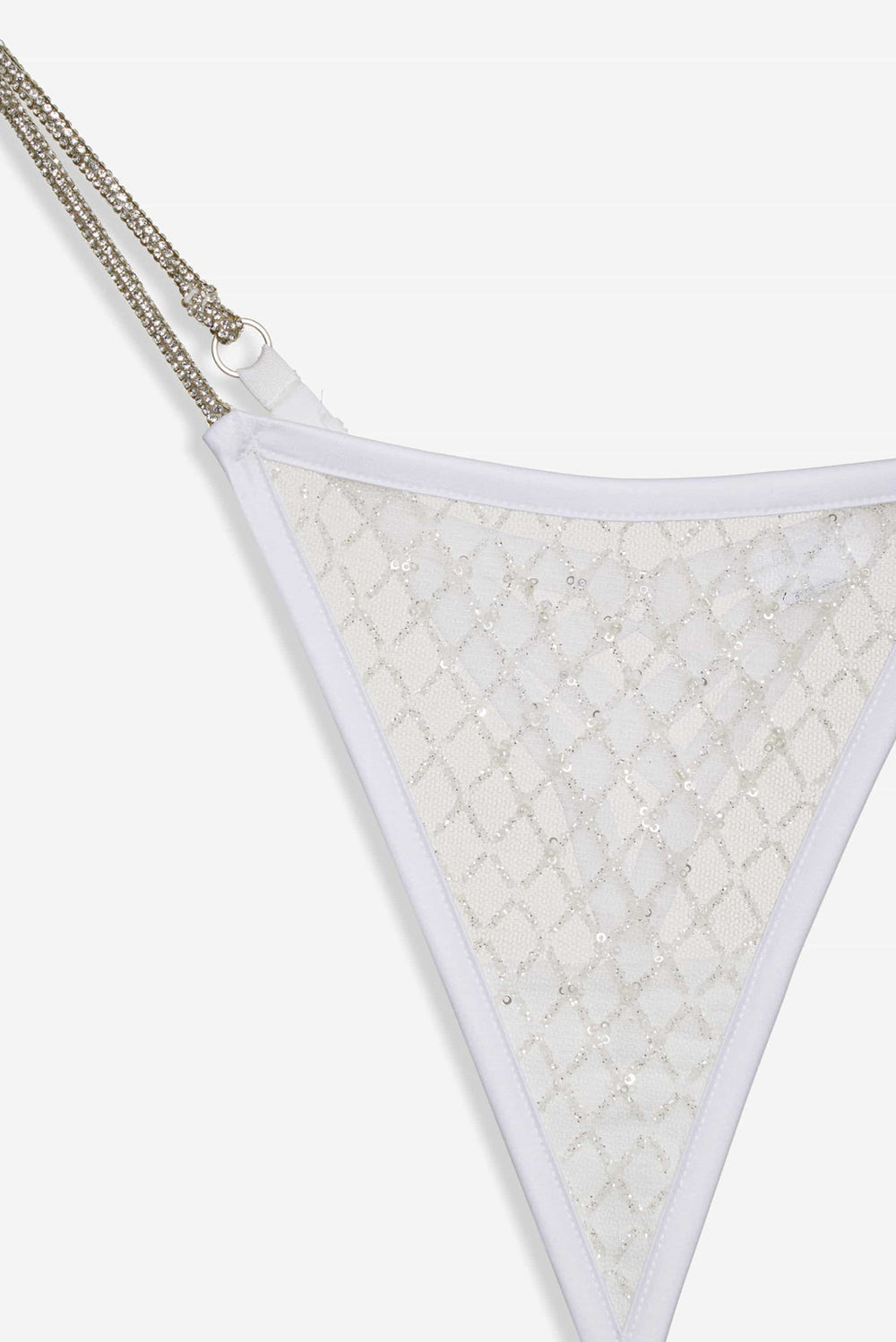 Glitter Thong Panty White