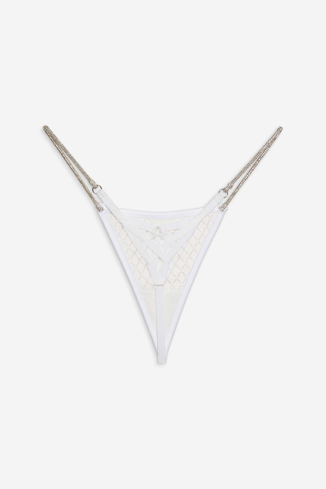 Glitter Thong Panty White