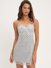 Dazzle Me Slip Dress Silver