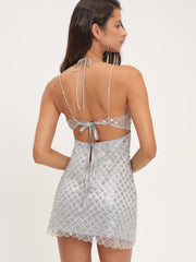 Dazzle Me Slip Dress Silver