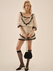 Dottie Dot Mini Dress Cream