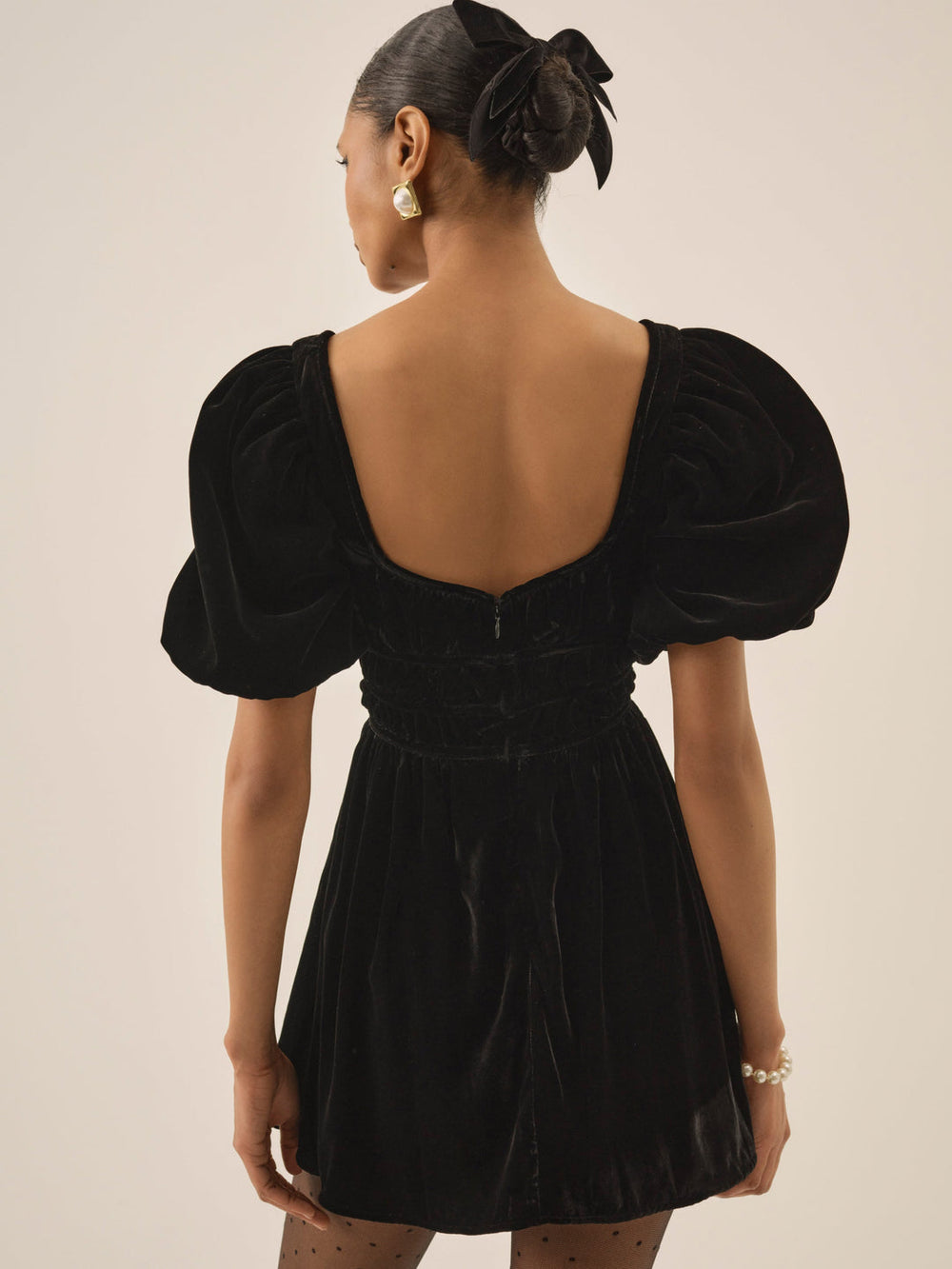 Marta Velvet Mini Dress Black