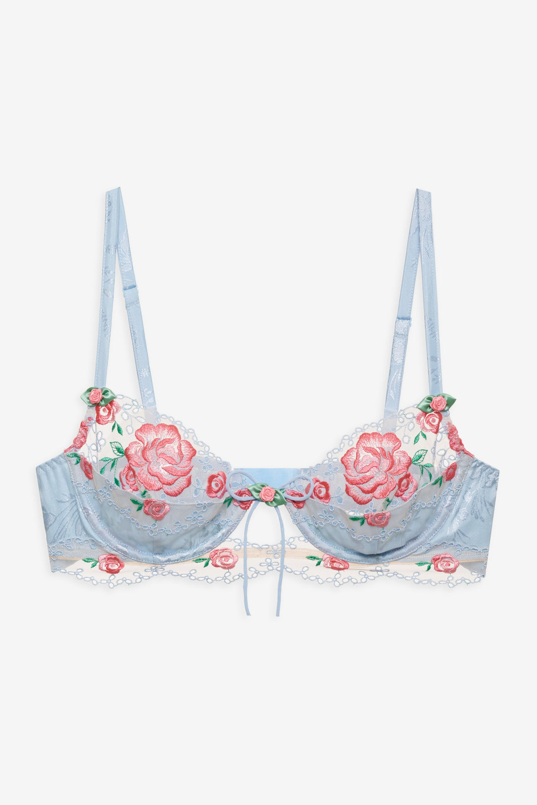 Vintage Rose Eyelet Bra Blue