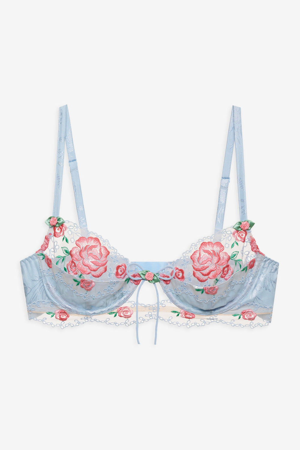 Vintage Rose Eyelet Bra Blue
