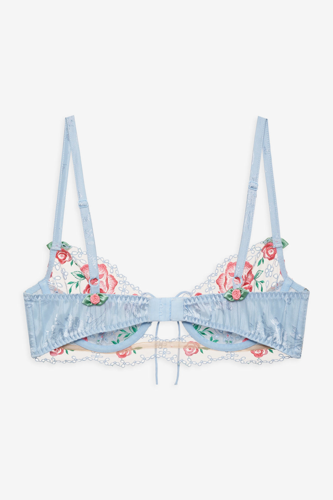 Vintage Rose Eyelet Bra Blue