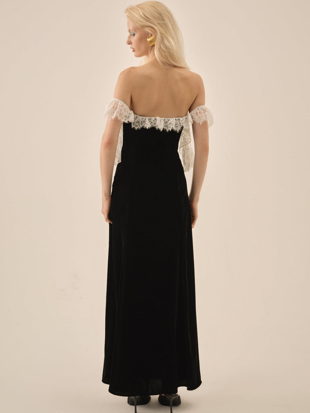 La Vie En Bow Velvet Maxi Dress Black
