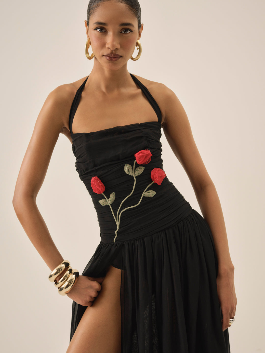 Ophelie Organza Maxi Dress Black