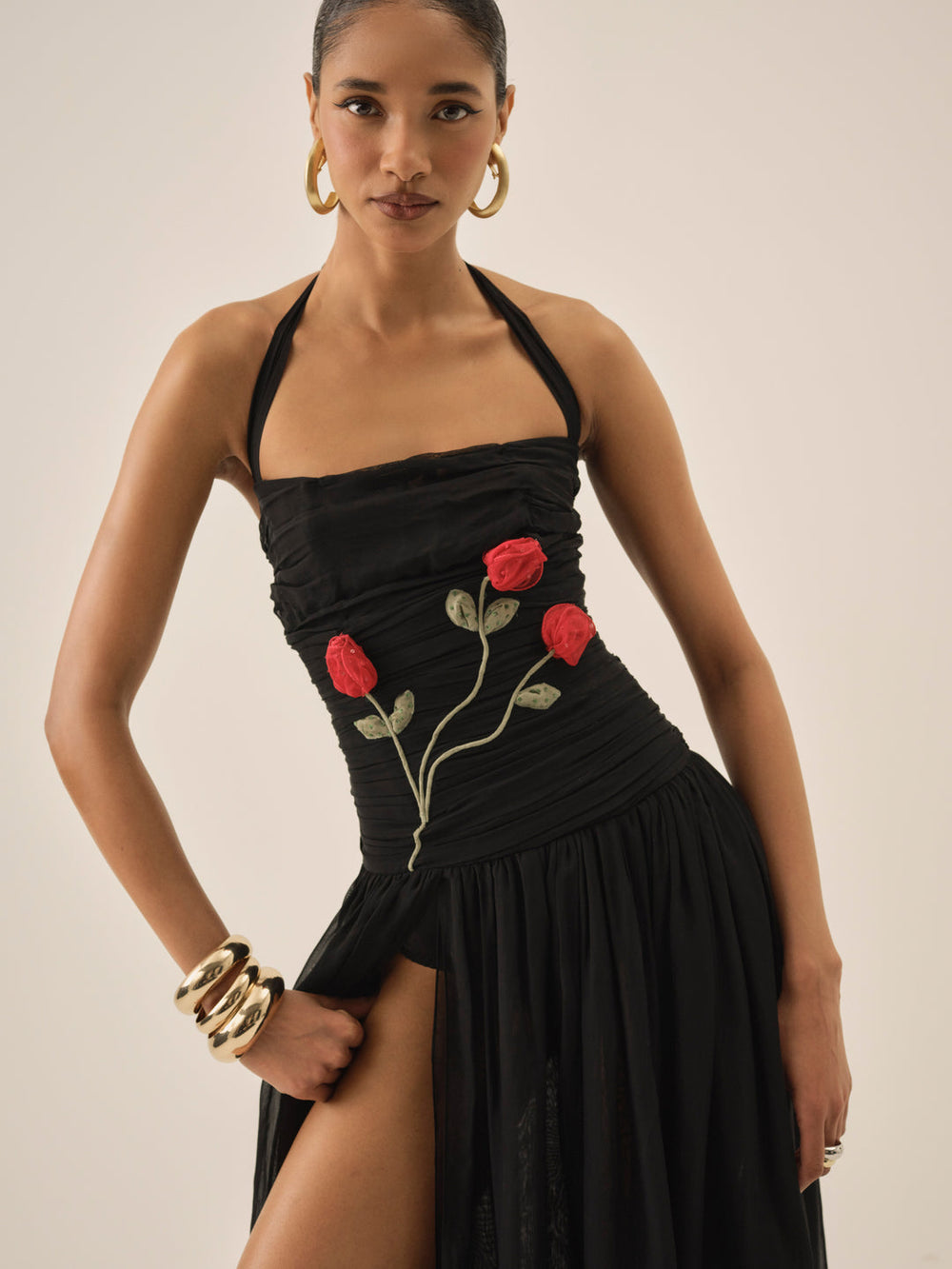 Ophelie Organza Maxi Dress Black