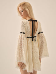 Creampuff Lace Mini Dress Cream