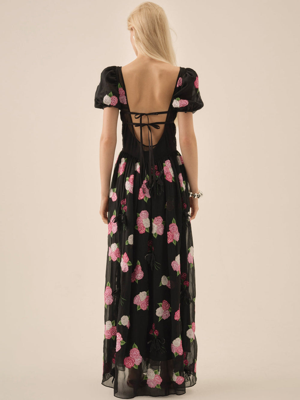 Midnight Garden Maxi Dress Black