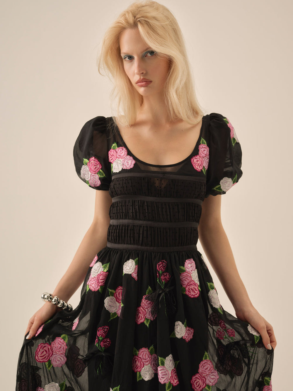 Midnight Garden Maxi Dress Black