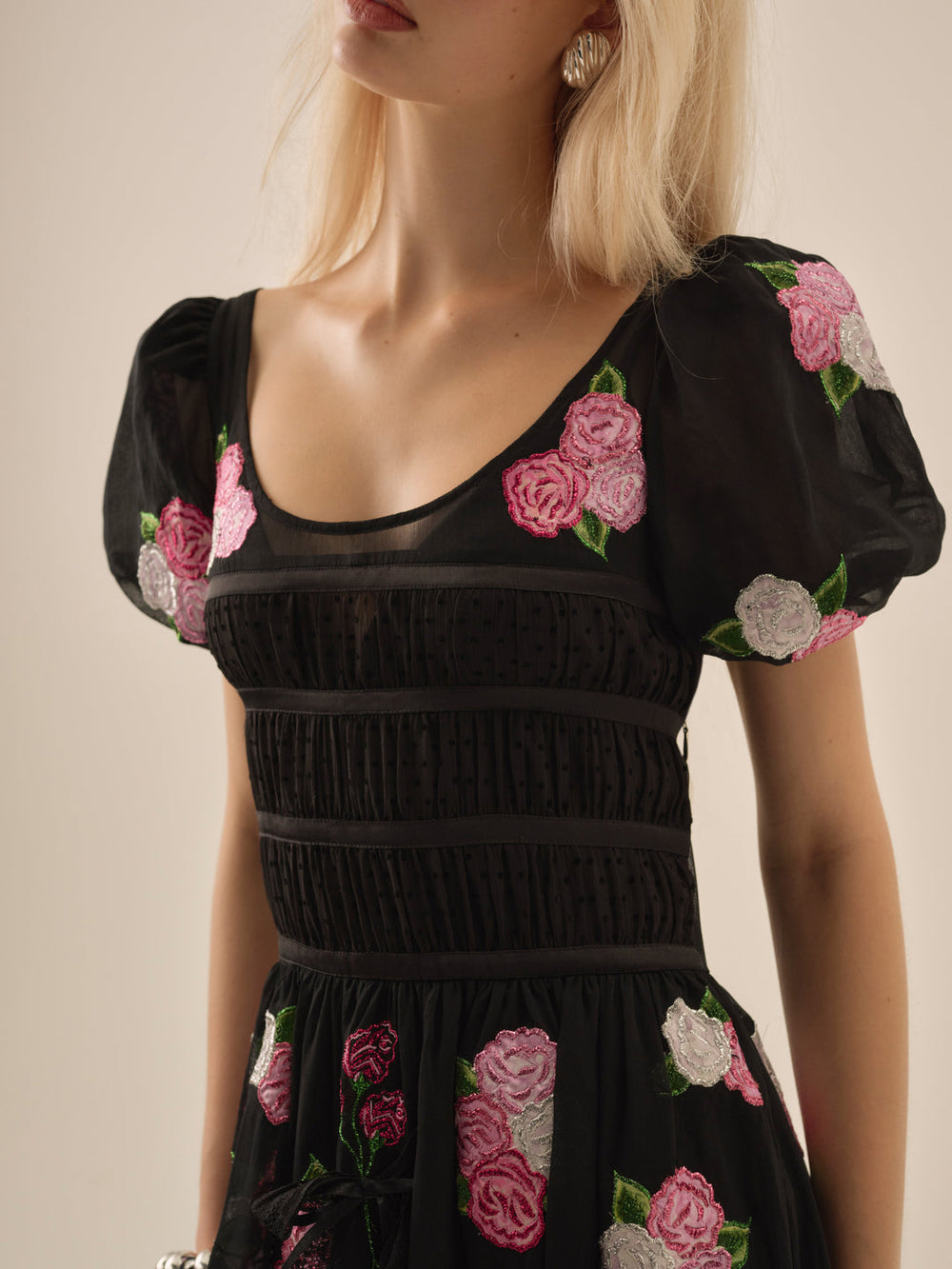 Midnight Garden Maxi Dress Black