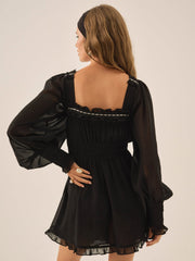 Emmie Chiffon Mini Dress Black