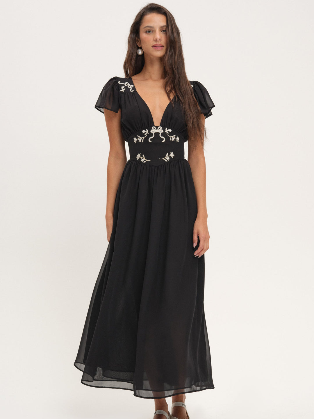 Emmie Chiffon Maxi Dress Black