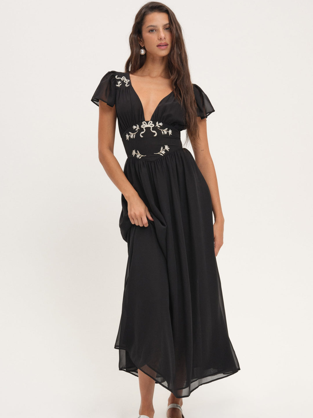 Emmie Chiffon Maxi Dress Black