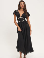 Emmie Chiffon Maxi Dress Black