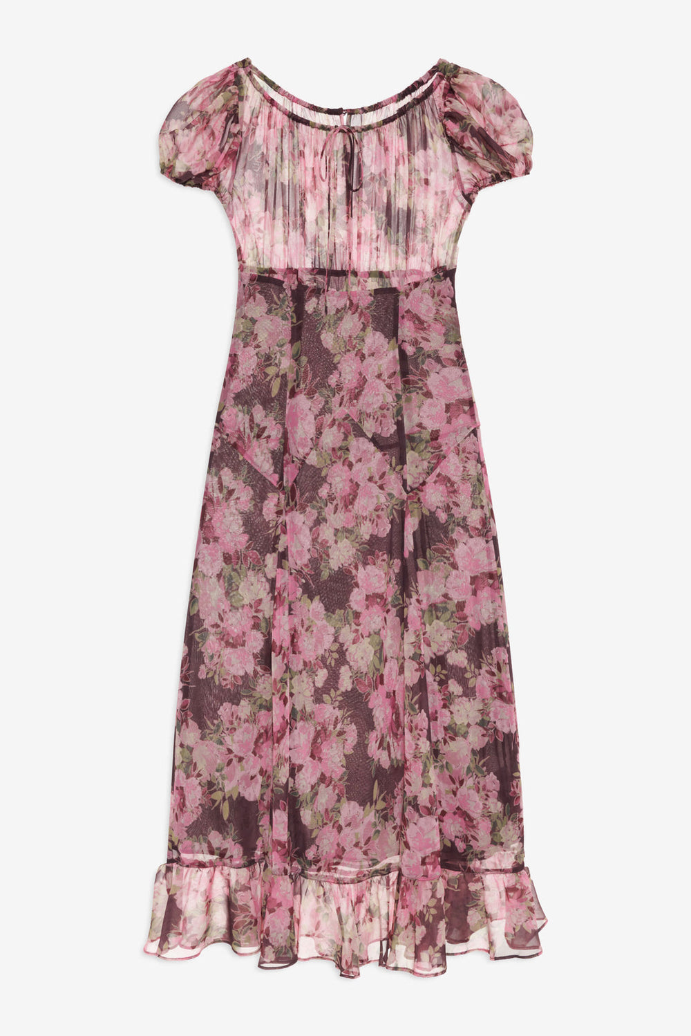 Adeline Floral Midi Dress Brown