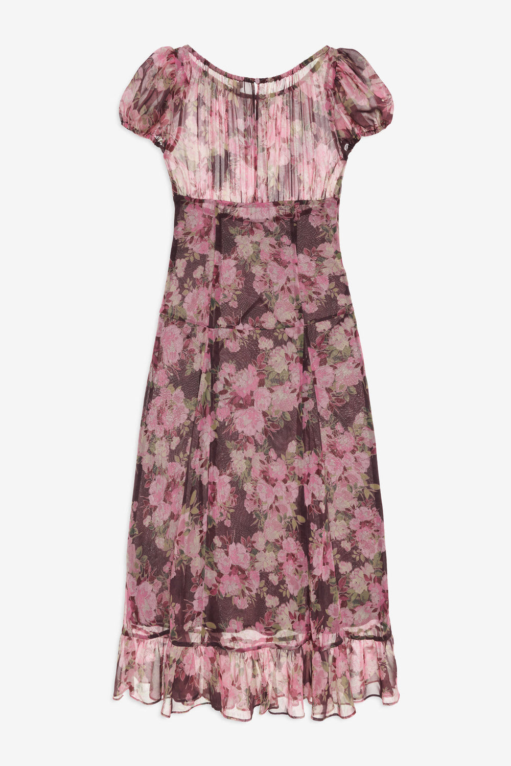 Adeline Floral Midi Dress Brown