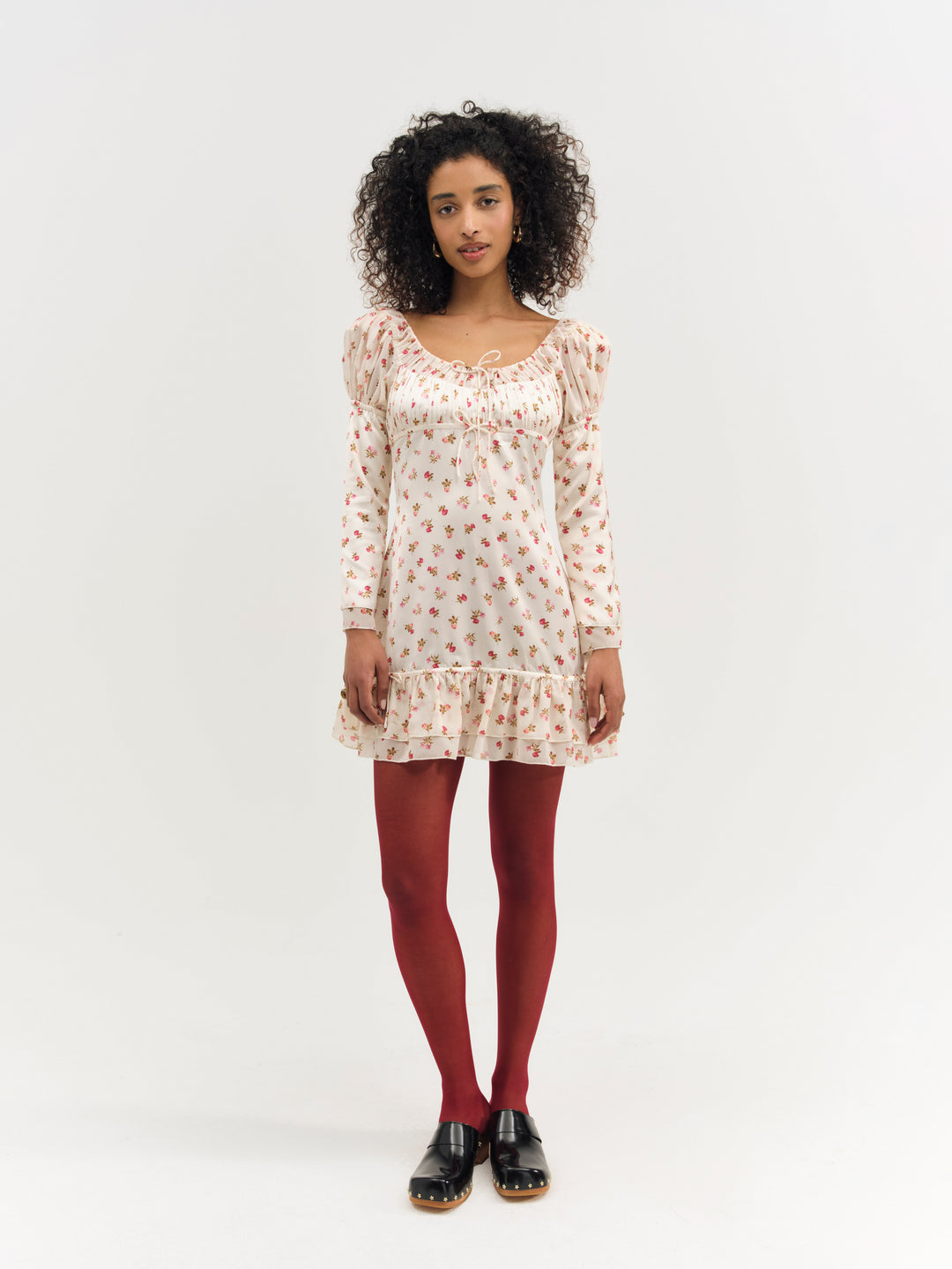 Adahlia Floral Mini Dress Cream