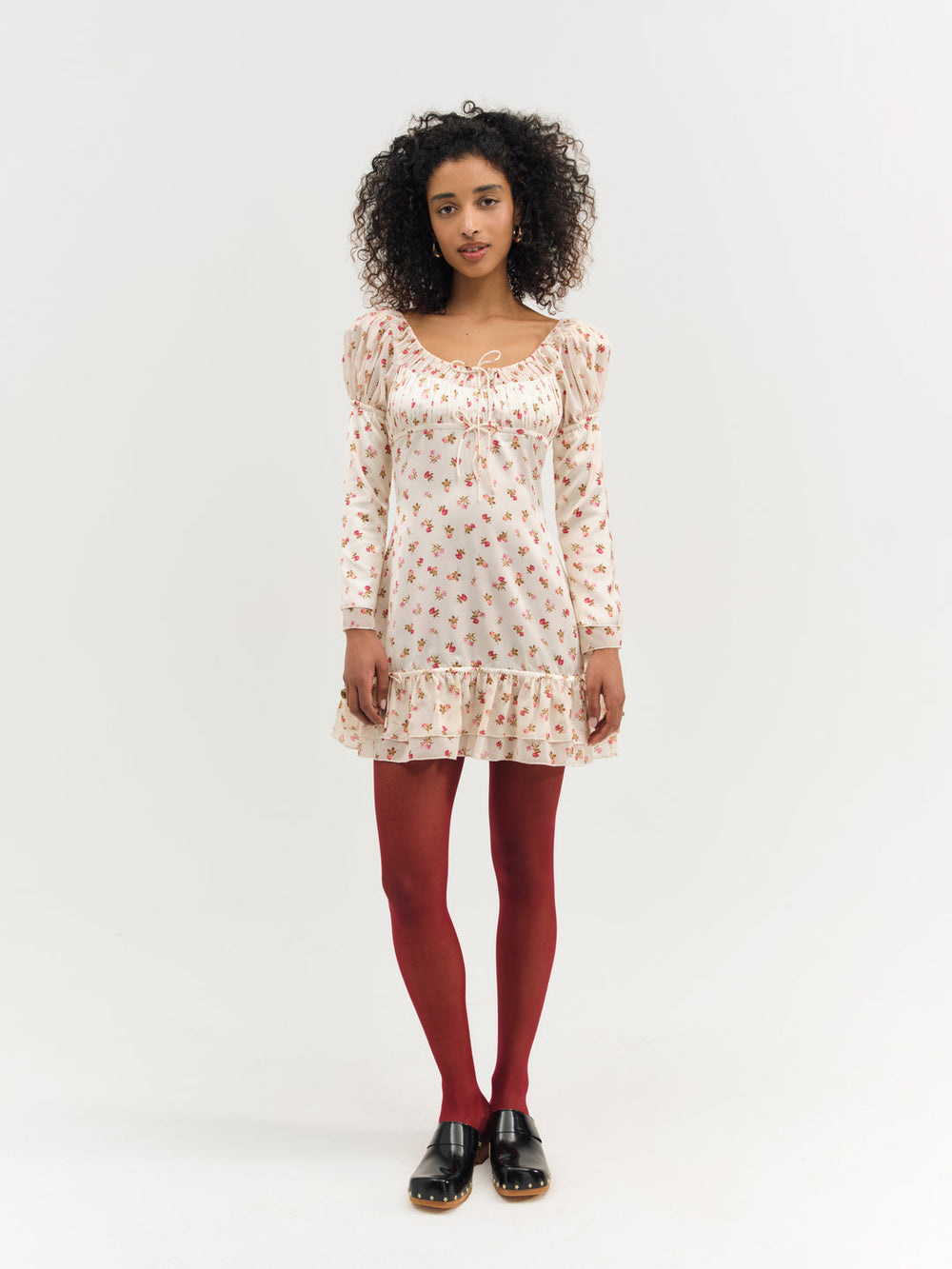 Adahlia Floral Mini Dress Cream