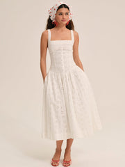 Dreamy Daisy Midi Dress White
