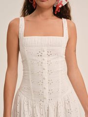 Dreamy Daisy Midi Dress White
