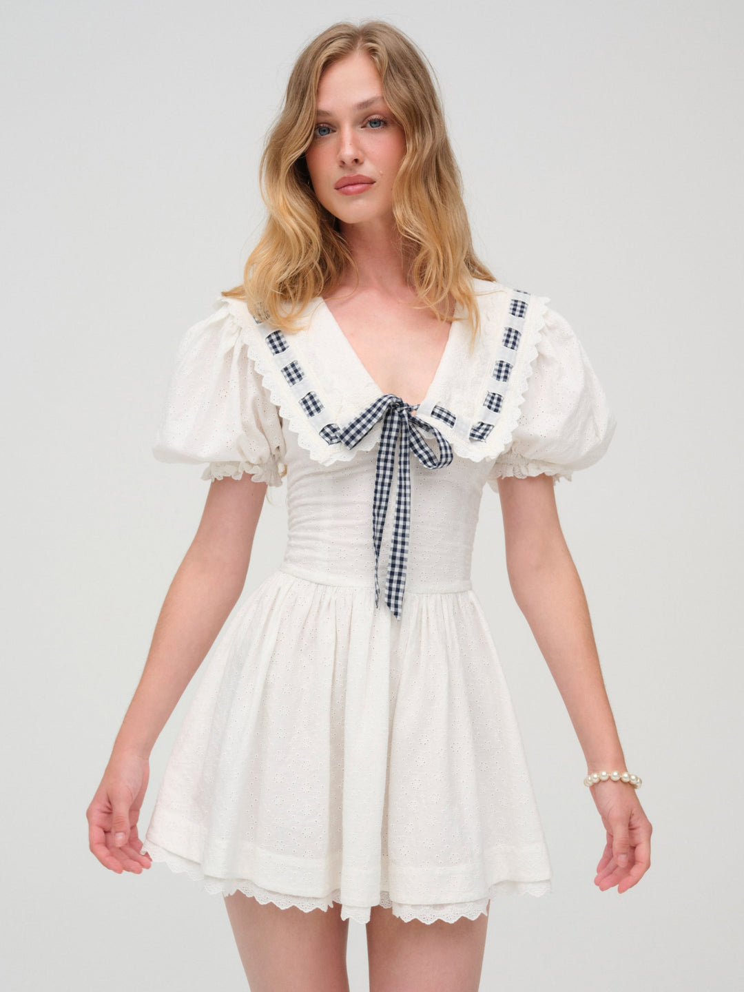 Ruby Ribbon Mini Dress White