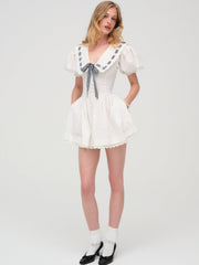 Ruby Ribbon Mini Dress White