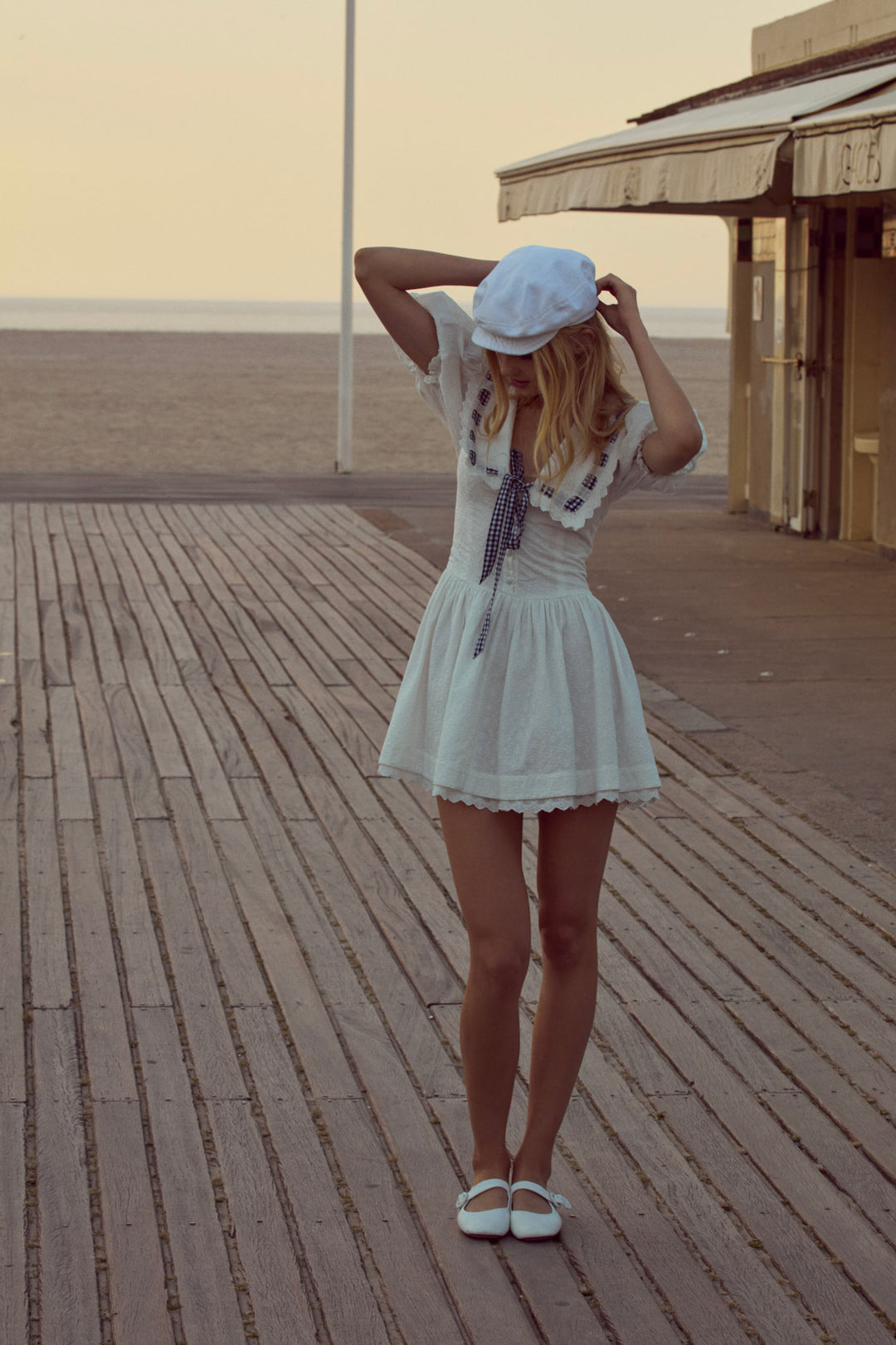 Ruby Ribbon Mini Dress White