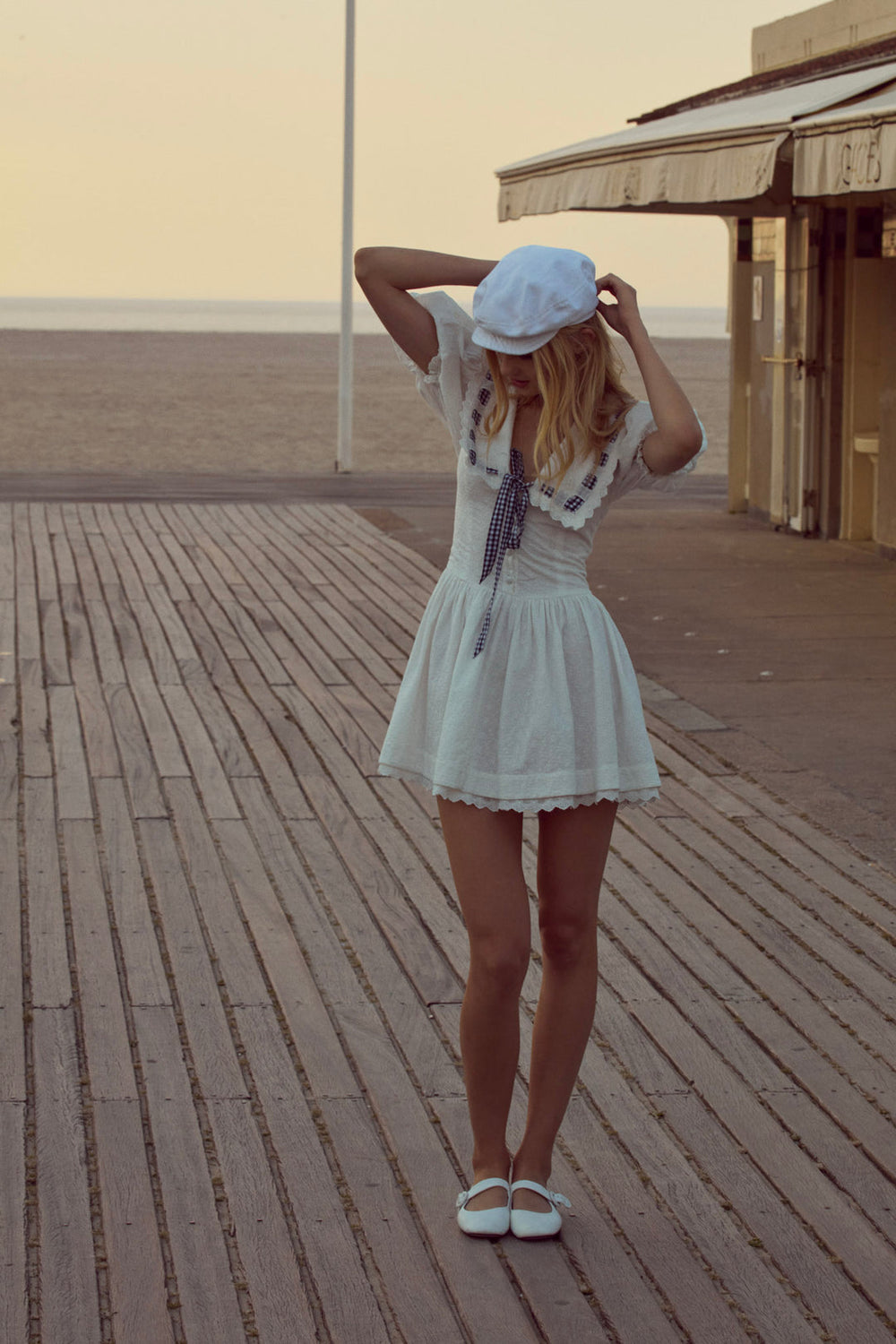 Ruby Ribbon Mini Dress White