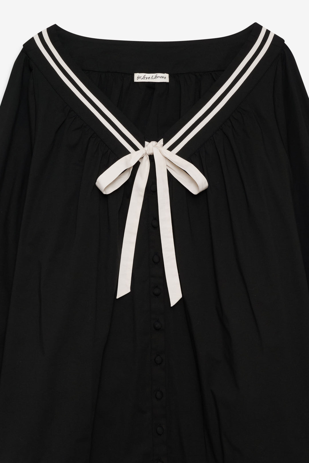 Helena Poplin Long Sleeve Mini Dress Black